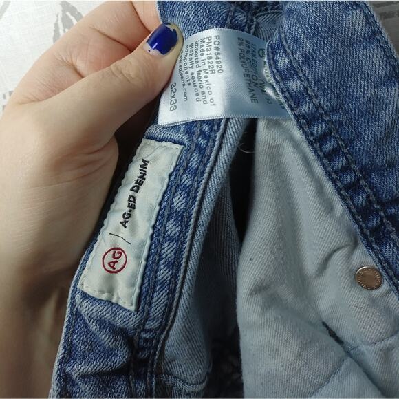 AG Ag-ed Jeans Straight Leg Blue Denim Stretch - Picture 2 of 7